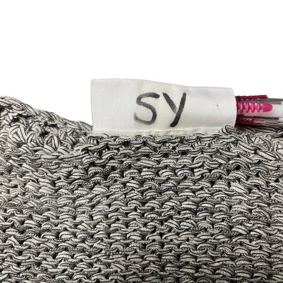 Skovhuus Long Sleeve Pullover Sweater Openwork Open Knit Details Gray Medium - Picture 4 of 9